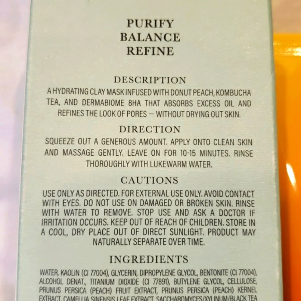 Byroe Peach Kombucha Tea Purifying Clay Mask 2.82 oz 80 ml